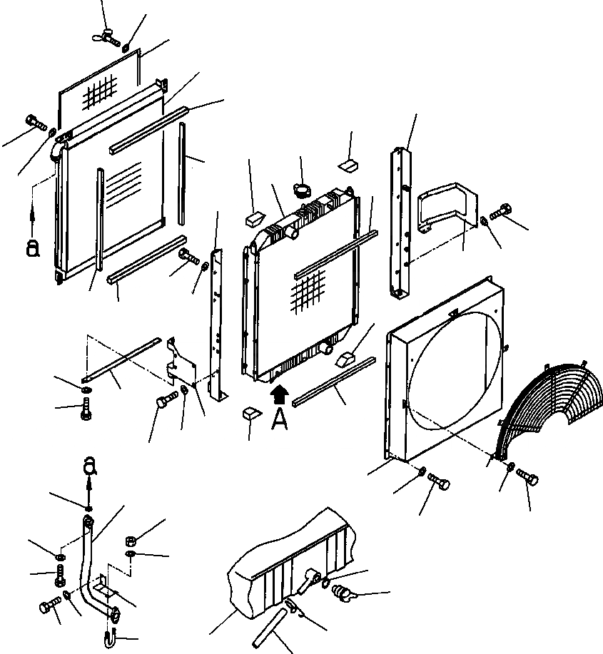 Схема запчастей Komatsu PC400LC-6LK - FIG NO. C-AA ОХЛАЖД-Е РАДИАТОР И МАСЛООХЛАДИТЕЛЬ СИСТЕМА ОХЛАЖДЕНИЯ
