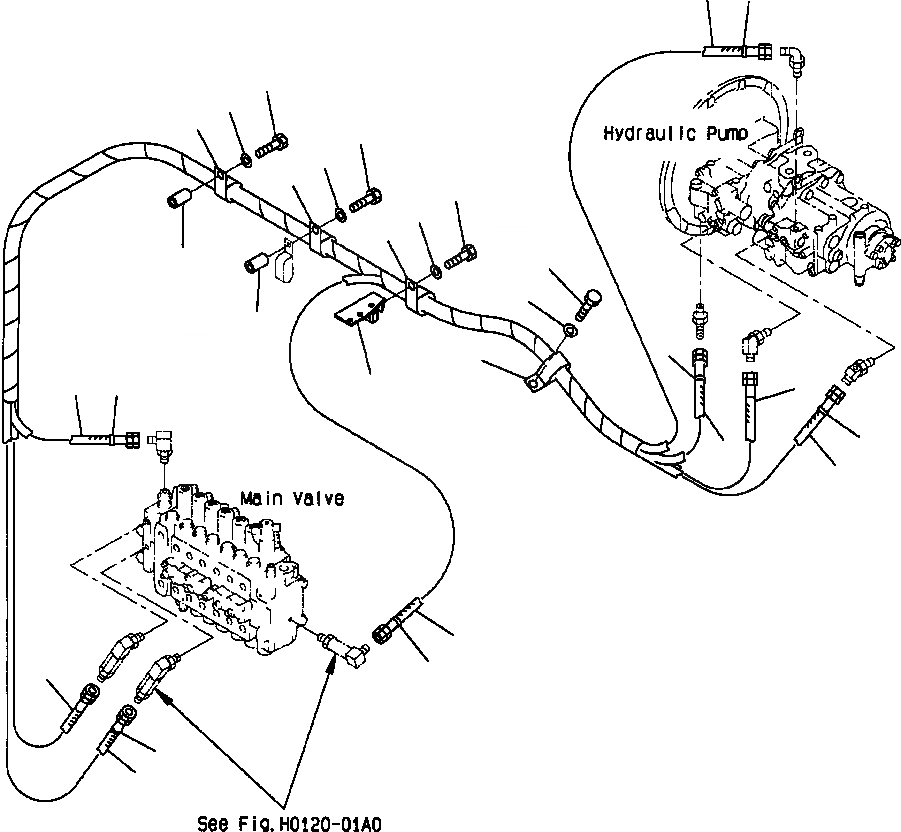Схема запчастей Komatsu PC400LC-6LK - FIG NO. H8-AA LS ЛИНИЯ ИЗ НАСОСА В КЛАПАН ГИДРАВЛИКА