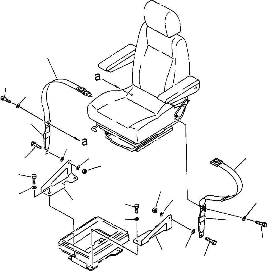 Схема запчастей Komatsu PC400LC-6LK - FIG NO. K-A РЕМЕНЬ БЕЗОПАСНОСТИ СИД-Е С ПОДВЕСКОЙ КАБИНА ОПЕРАТОРА И СИСТЕМА УПРАВЛЕНИЯ