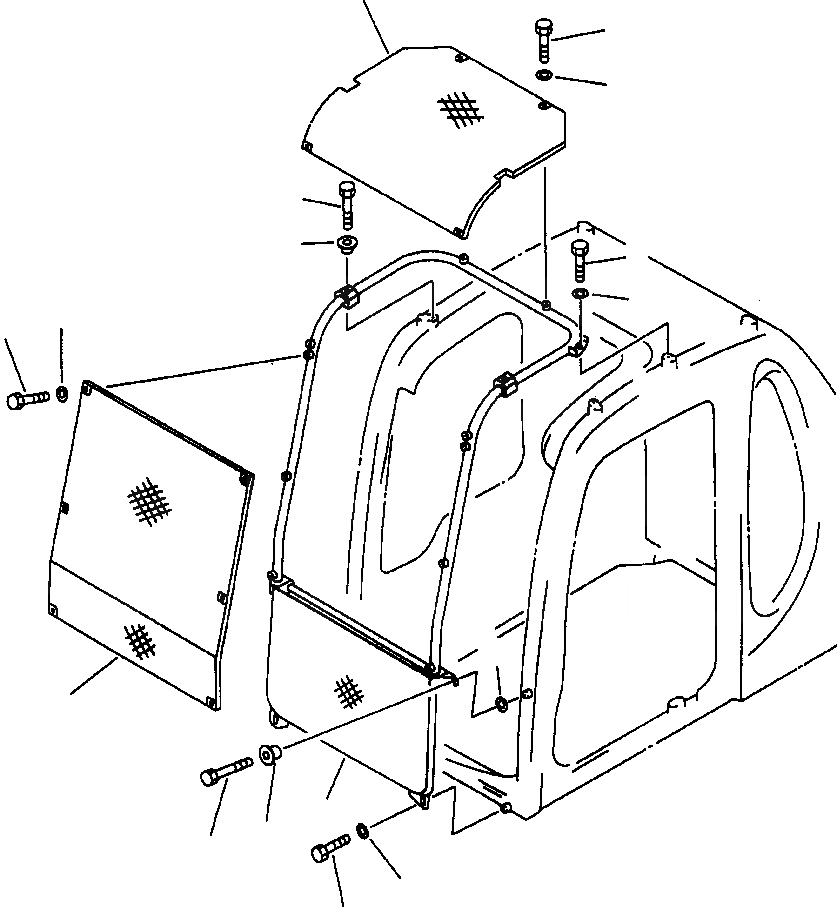 Схема запчастей Komatsu PC400LC-6LK - FIG NO. K-A ФРОНТАЛЬНАЯ ЗАЩИТА - ПОЛН. КАБИНА ОПЕРАТОРА И СИСТЕМА УПРАВЛЕНИЯ