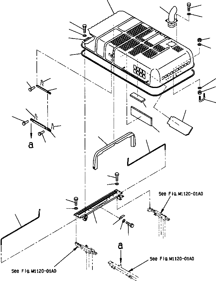 Схема запчастей Komatsu PC400LC-6LK - FIG NO. M-A КАПОТ ЧАСТИ КОРПУСА