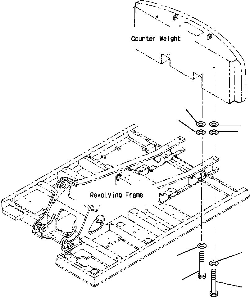 Схема запчастей Komatsu PC400LC-6LK - FIG NO. M-A КРЕПЛЕНИЕ ПРОТИВОВЕСА ДЛЯ REMOVER ЧАСТИ КОРПУСА