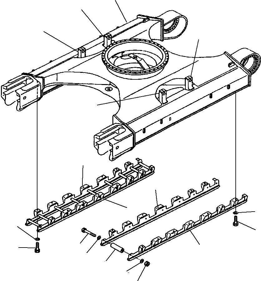 Схема запчастей Komatsu PC400LC-6LK - FIG NO. R-B8 ГУСЕНИЧНАЯ РАМА ДЛЯ СТАНДАРТН. DUTY ХОДОВАЯ (ГУСЕНИЦЫ ТИП MACHINE)