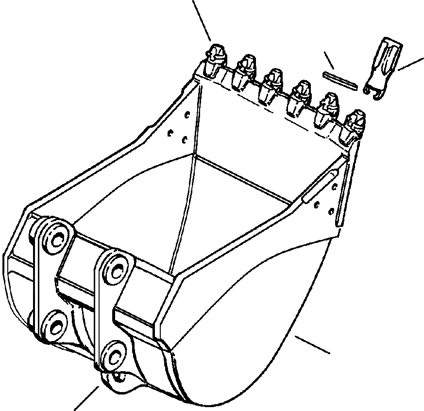 Схема запчастей Komatsu PC400LC-6LK - FIG NO. T-A7A КОВШ С SUPER V TEETH IN. ШИР., STDP . CU. YDS. РАБОЧЕЕ ОБОРУДОВАНИЕ