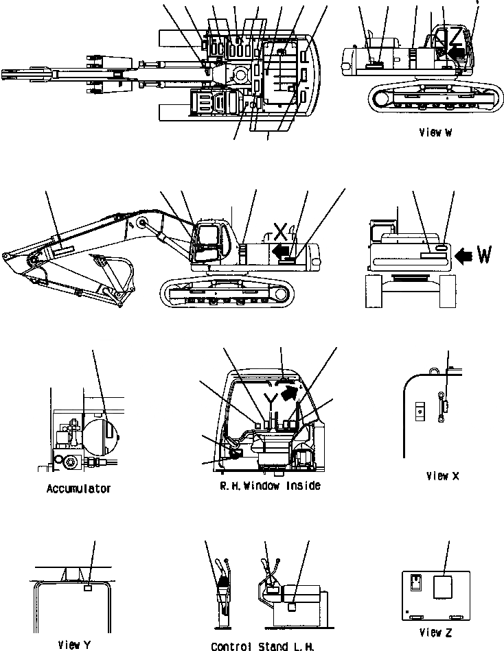 Схема запчастей Komatsu PC400LC-6LK - FIG NO. U-A ТАБЛИЧКИ, СТАНДАРТН. DUTY МАРКИРОВКА