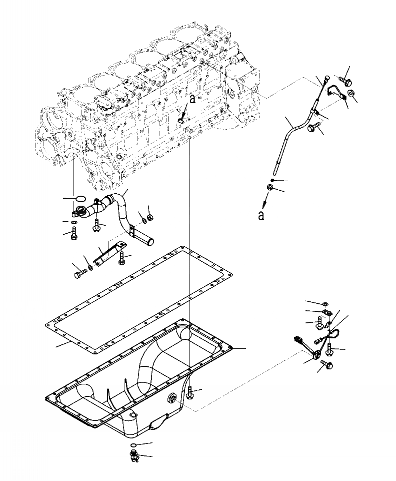 Схема запчастей Komatsu PC400LC-8 - A-AR МАСЛЯНЫЙ ПОДДОН И ВСАСЫВАЮЩИЙ ПАТРУБОК ДВИГАТЕЛЬ