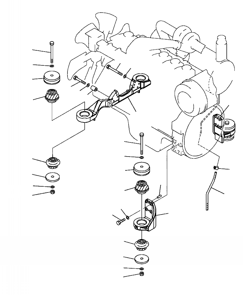Схема запчастей Komatsu PC400LC-8 - B-A КРЕПЛЕНИЕ ДВИГАТЕЛЯ КОМПОНЕНТЫ ДВИГАТЕЛЯ