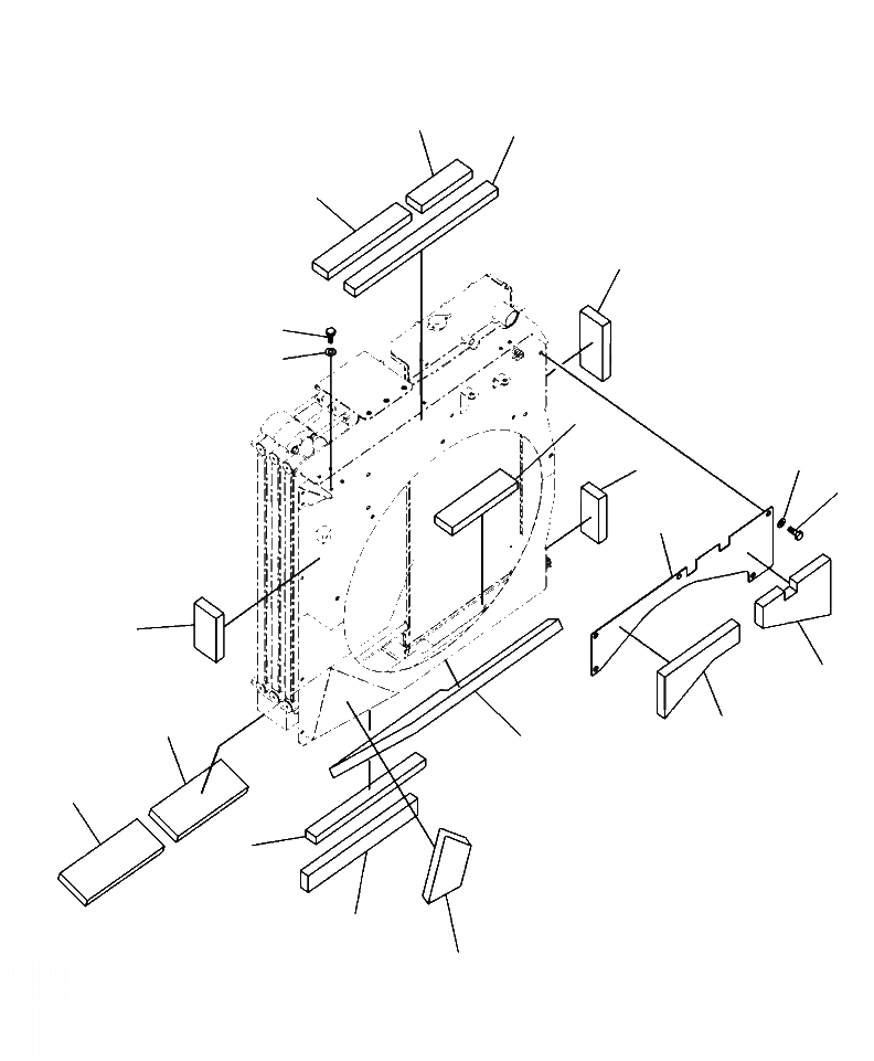 Схема запчастей Komatsu PC400LC-8 - C-7A ЩИТКИ РАДИАТОРАS СИСТЕМА ОХЛАЖДЕНИЯ