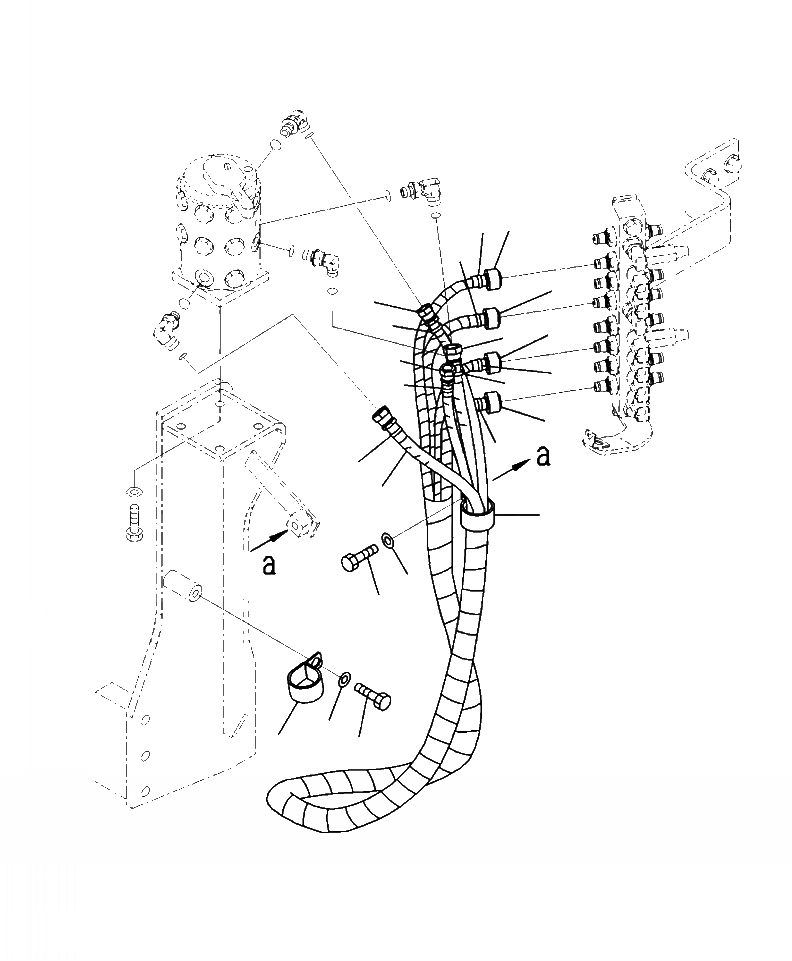 Схема запчастей Komatsu PC400LC-8 - H8-A MULTI-PATTERN ШЛАНГИ И КРЕПЛЕНИЕ ГИДРАВЛИКА