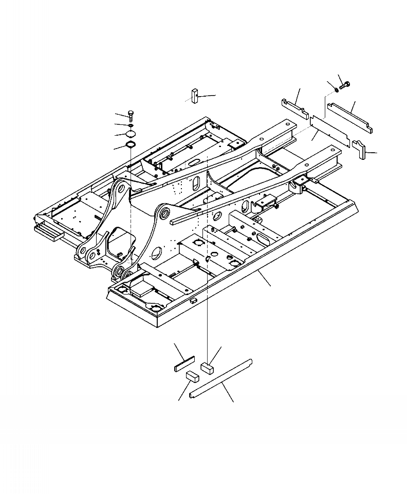 Схема запчастей Komatsu PC400LC-8 - J-A ОСНОВНАЯ РАМА С ЗАЩИТА НИЖНЕЙ ЧАСТИ (/) ОСНОВНАЯ РАМА И ЕЕ ЧАСТИ