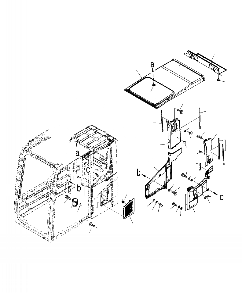 Схема запчастей Komatsu PC400LC-8 - K-A КАБИНА КРЫША КРЫШКАAND ВПУСК ВОЗДУХА АНТИВАНДАЛЬН. OPERATOR\XD S ОБСТАНОВКА И СИСТЕМА УПРАВЛЕНИЯ