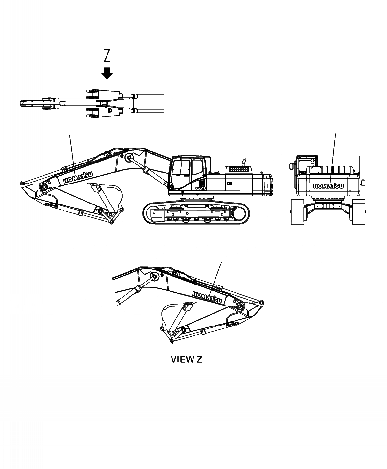 Схема запчастей Komatsu PC400LC-8 - U-A ЛОГОТИП KOMATSUTHREE SET МАРКИРОВКА