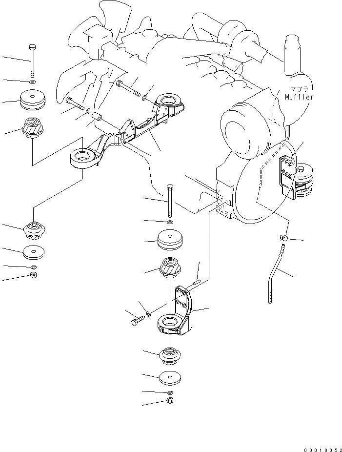 Схема запчастей Komatsu PC400LC-7L - КРЕПЛЕНИЕ ДВИГАТЕЛЯ КОМПОНЕНТЫ ДВИГАТЕЛЯ