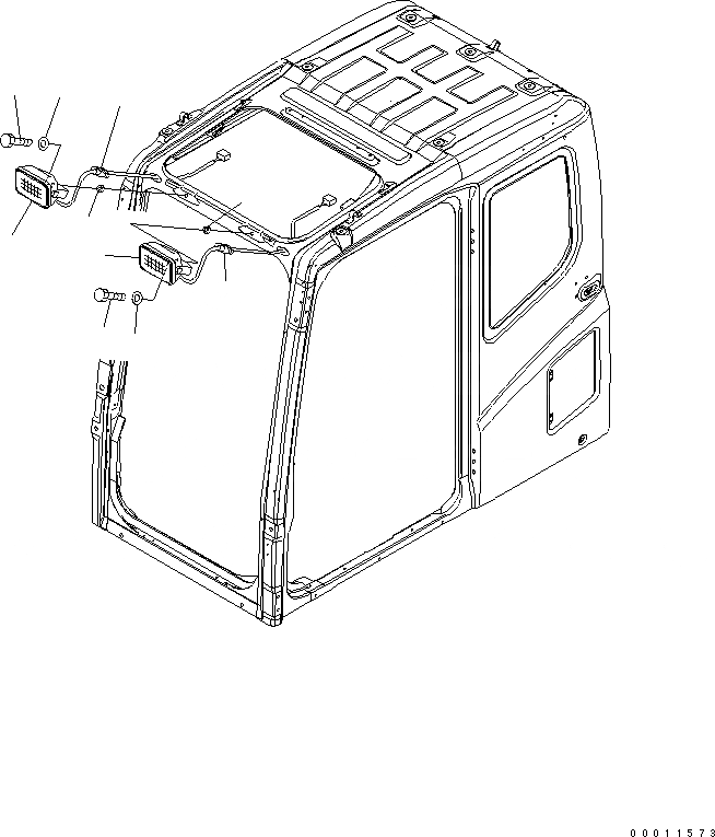 Схема запчастей Komatsu PC400LC-7L - КАБИНА РАБОЧ. ОСВЕЩЕНИЕ ЭЛЕКТРИКА