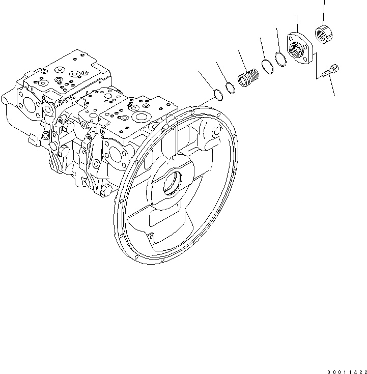 Схема запчастей Komatsu PC400LC-7L - ОСНОВН. НАСОС (КРЫШКАASSEMBLY) ГИДРАВЛИКА