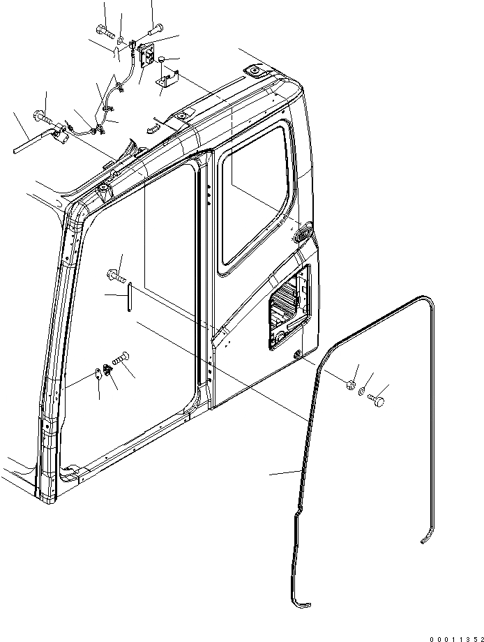 Схема запчастей Komatsu PC400LC-7L - КАБИНА (ФИКСАТОР ОТКРЫТИЯ) КАБИНА ОПЕРАТОРА И СИСТЕМА УПРАВЛЕНИЯ