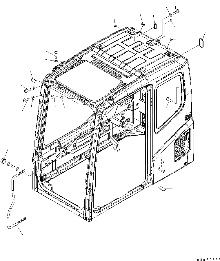 Схема запчастей Komatsu PC400LC-7L - КАБИНА (ЗАГЛУШКА БОЛТ) КАБИНА ОПЕРАТОРА И СИСТЕМА УПРАВЛЕНИЯ