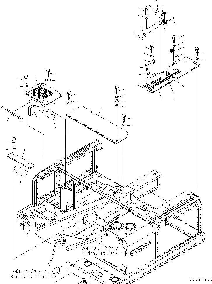 Схема запчастей Komatsu PC400LC-7L - КАБИНА (COVER) ЧАСТИ КОРПУСА