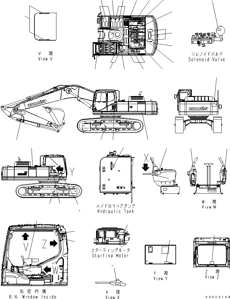 Схема запчастей Komatsu PC400LC-7L - ТАБЛИЧКИ МАРКИРОВКА