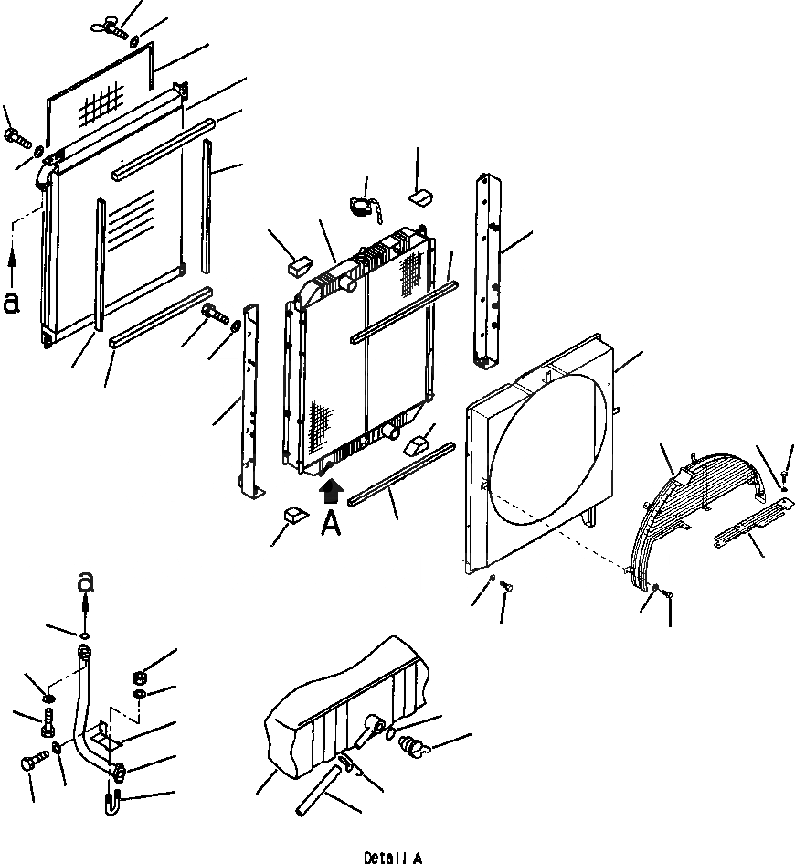 Схема запчастей Komatsu PC400LC-6LC - FIG NO. C-A РАДИАТОР И МАСЛООХЛАДИТЕЛЬ СТАНДАРТН. DUTY СИСТЕМА ОХЛАЖДЕНИЯ