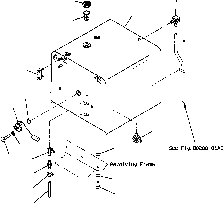 Схема запчастей Komatsu PC400LC-6LC - FIG NO. D-A ТОПЛИВН. БАК. СТАНДАРТН. ТОПЛИВН. БАК. AND КОМПОНЕНТЫ