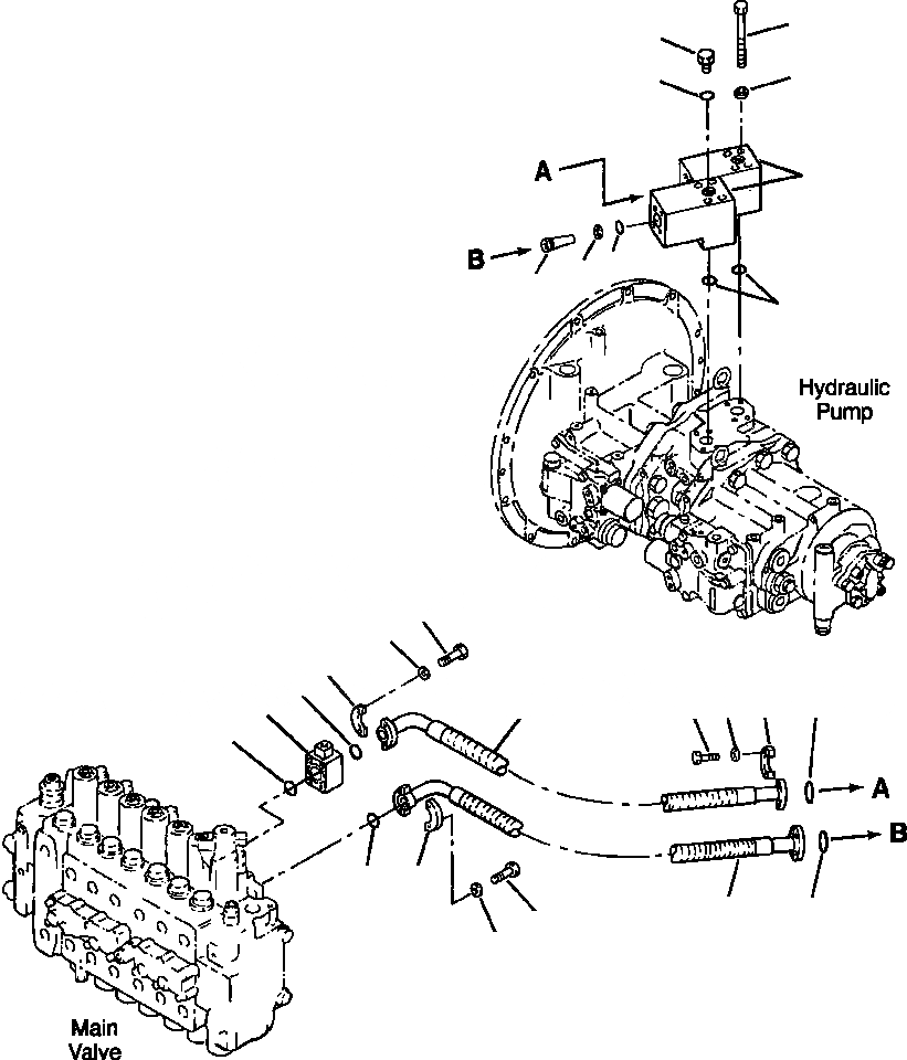 Схема запчастей Komatsu PC400LC-6LC - FIG NO. H-A ЛИНИЯ ПОДАЧИ C ПРОХОДНЫМ ФИЛЬТРОМ (PCLC- заводской номер A8 И UP, PCHD- заводской номер A89 И UP) ГИДРАВЛИКА