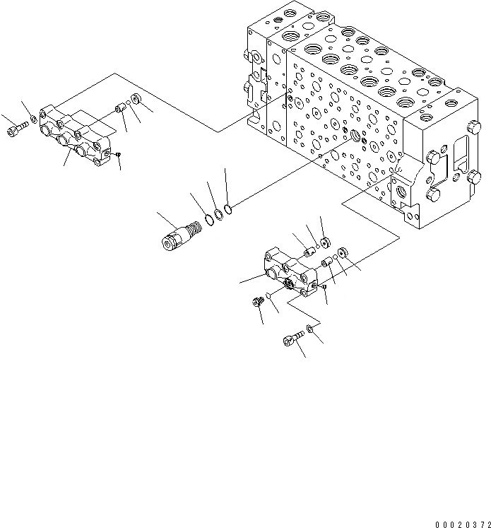 Схема запчастей Komatsu PC400LC-7E0 - ОСНОВН. КЛАПАН ( АКТУАТОР) (С ПРЕДОТВРАЩЕНИЕМ СМЕЩЕНИЯ) (LS DIVIDER КЛАПАН) ГИДРАВЛИКА