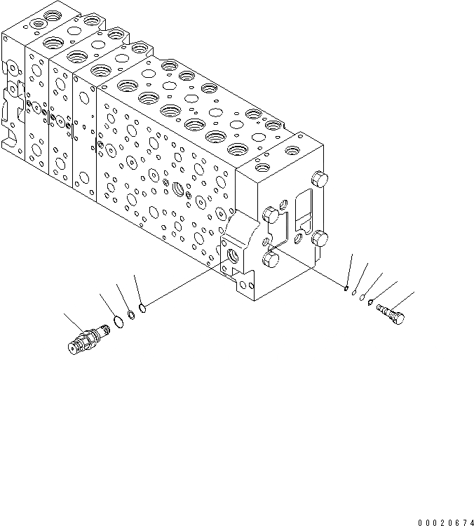 Схема запчастей Komatsu PC400LC-7E0 - ОСНОВН. КЛАПАН (-АКТУАТОР) (/) ГИДРАВЛИКА