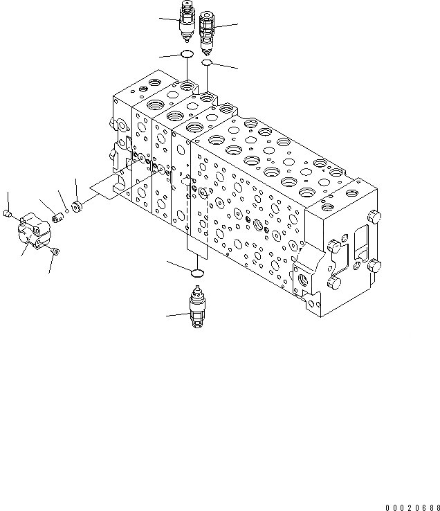 Схема запчастей Komatsu PC400LC-7E0 - ОСНОВН. КЛАПАН (-АКТУАТОР) (/) ГИДРАВЛИКА