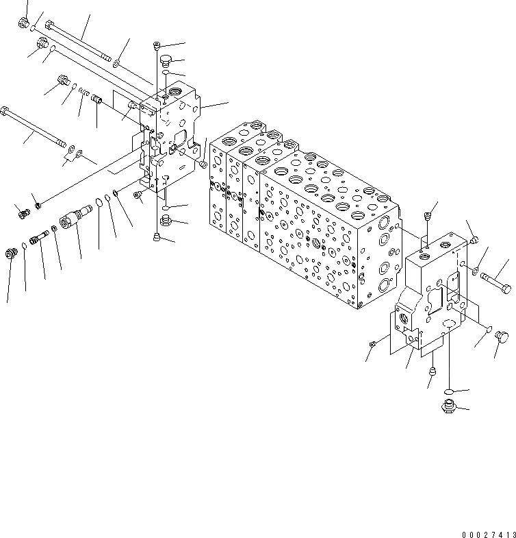 Схема запчастей Komatsu PC400LC-7E0 - ОСНОВН. КЛАПАН (-АКТУАТОР) (7/) ГИДРАВЛИКА