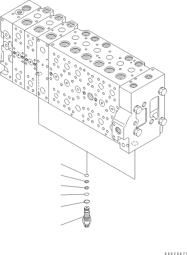 Схема запчастей Komatsu PC400LC-7E0 - ОСНОВН. КЛАПАН (-АКТУАТОР) (8/) ГИДРАВЛИКА