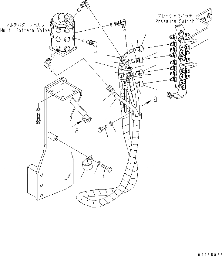 Схема запчастей Komatsu PC400LC-7E0 - MULTI PATTERN КЛАПАН (ШЛАНГИ И КРЕПЛЕНИЕ) ( WAY) ГИДРАВЛИКА