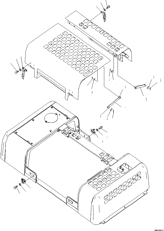 Схема запчастей Komatsu PC400LC-7E0 - КАПОТ ONE ЧАСТИ КОРПУСА
