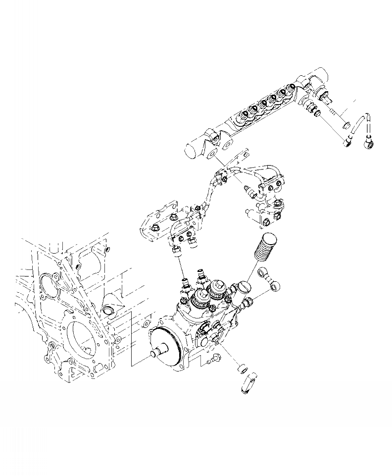 Схема запчастей Komatsu PC450LC-8 - A-AY7 COMMON RAIL ЭЛЕМЕНТЫ КРЕПЛЕНИЯ ДВИГАТЕЛЬ