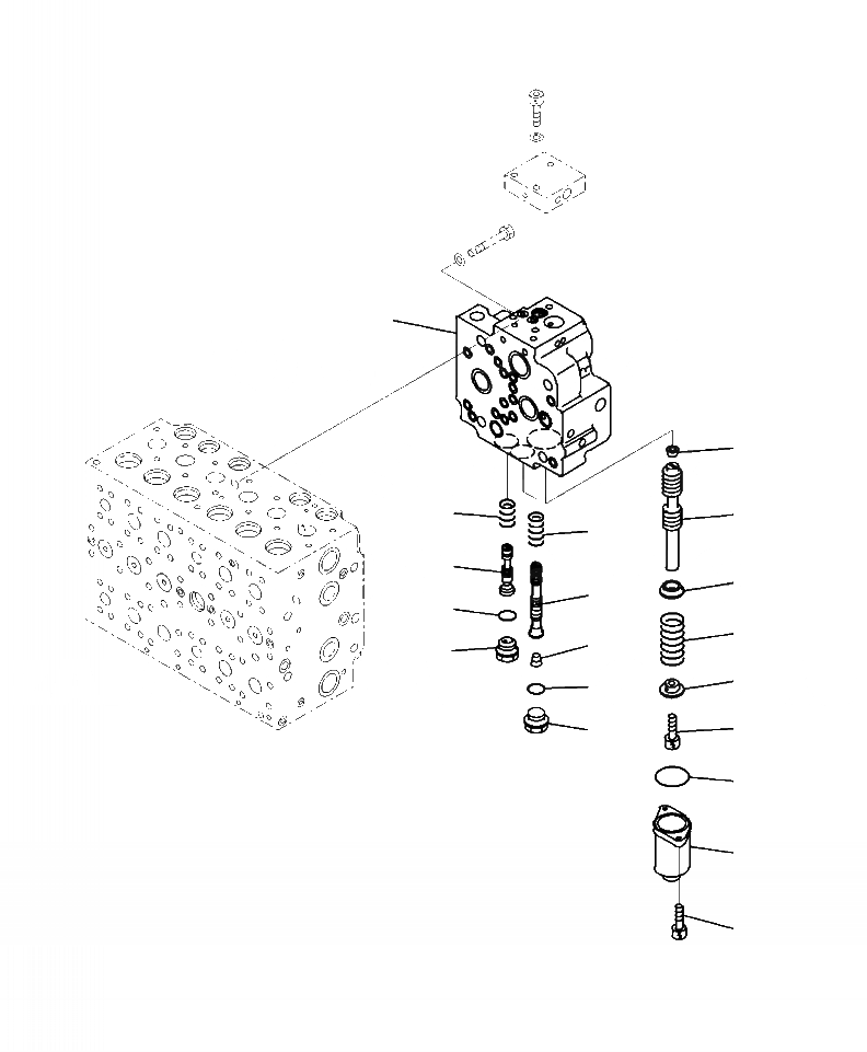 Схема запчастей Komatsu PC450LC-8 - H-7A ОСНОВН. КЛАПАН (-АКТУАТОР) (/) ГИДРАВЛИКА