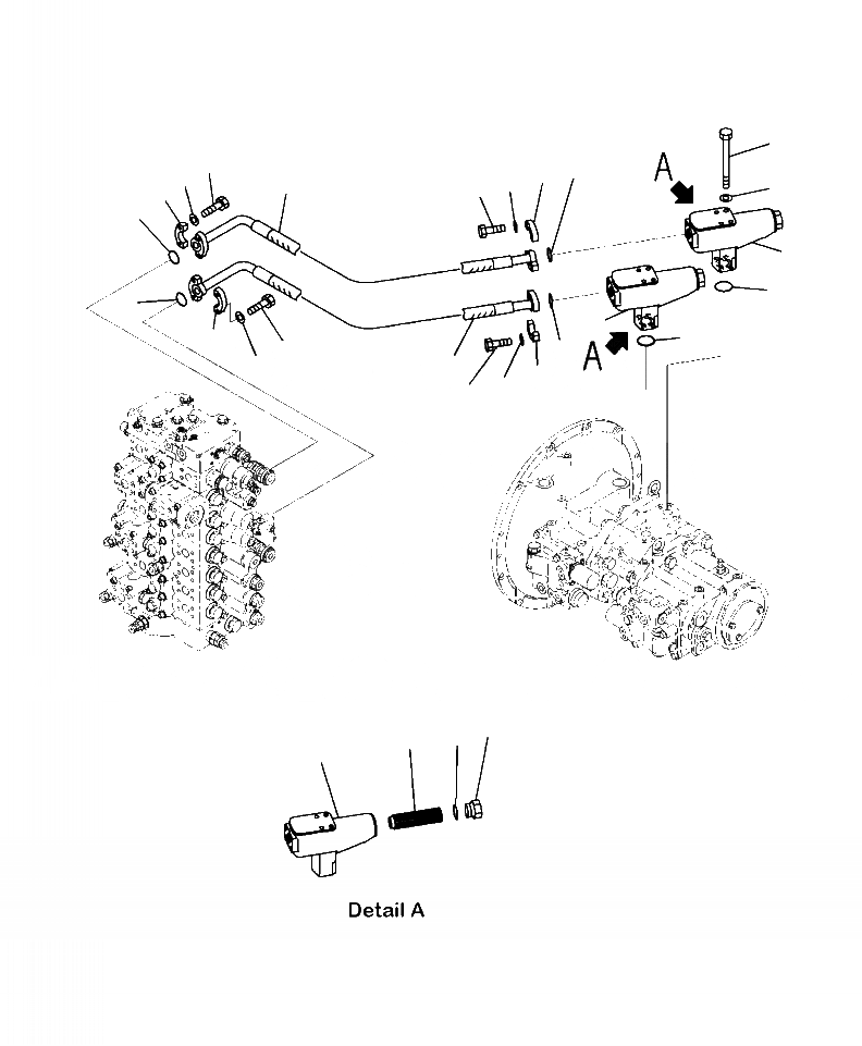Схема запчастей Komatsu PC450LC-8 - H-A ЛИНИЯ ПОДАЧИ ГИДРАВЛИКА
