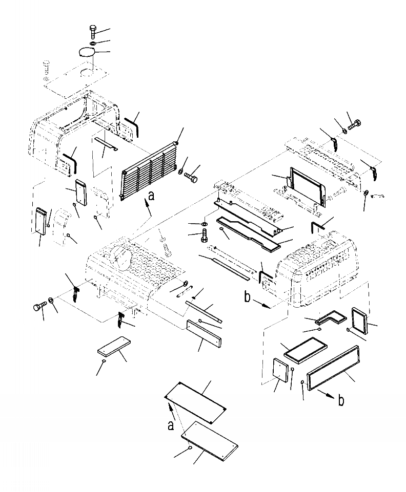 Схема запчастей Komatsu PC450LC-8 - M-A КАПОТ ДЛЯ ПРОТИВОВЕС REMOVER (/) ЧАСТИ КОРПУСА