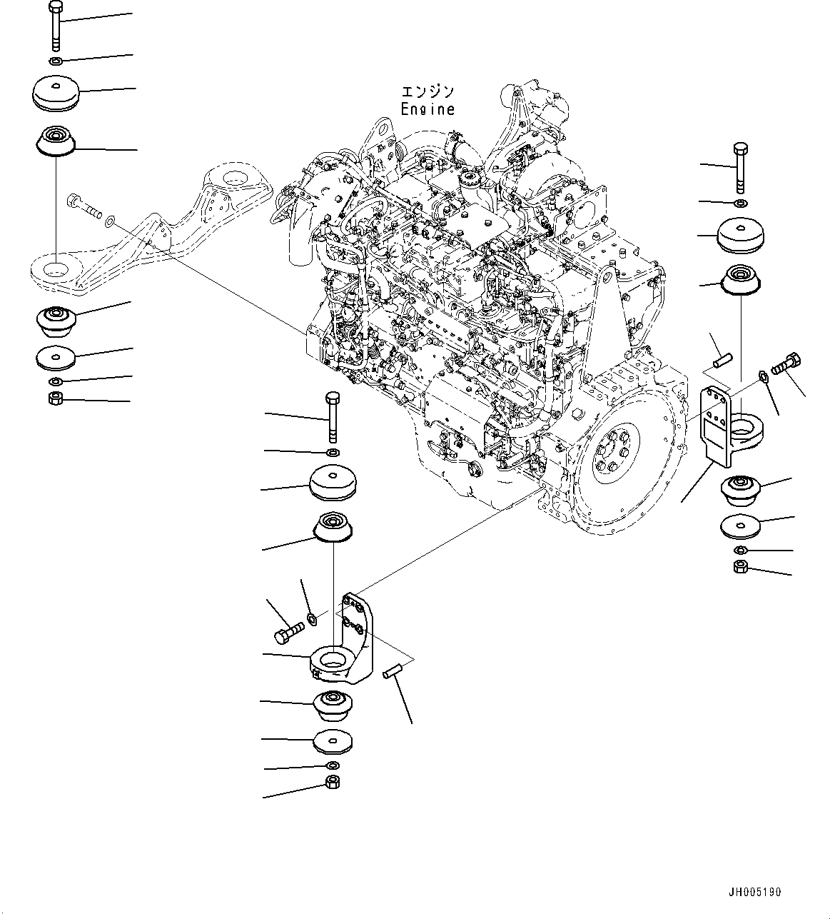 Схема запчастей Komatsu PC490-10 - КРЕПЛЕНИЕ ДВИГАТЕЛЯ КРЕПЛЕНИЕ ДВИГАТЕЛЯ