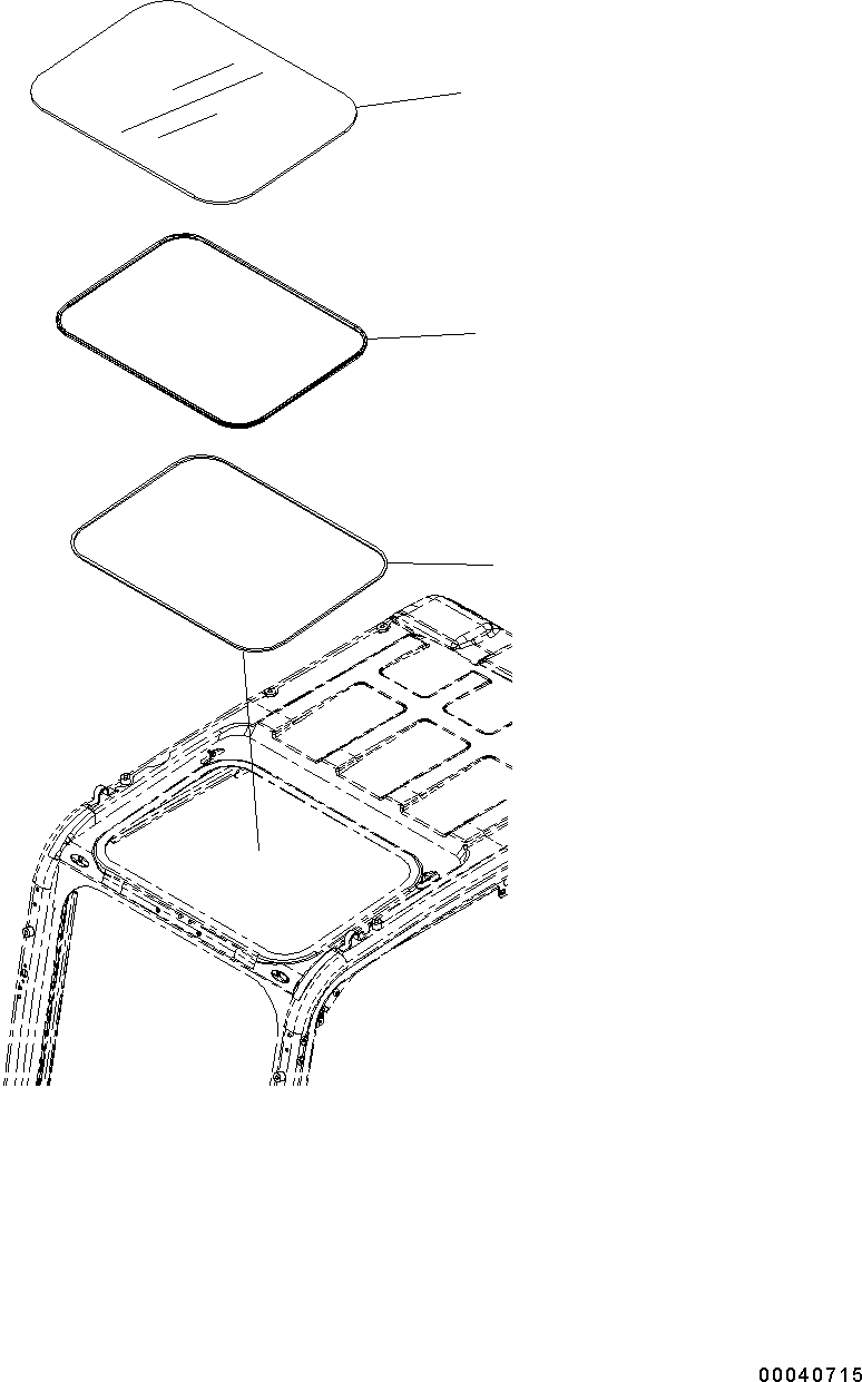 Схема запчастей Komatsu PC490-10 - КАБИНА ASSEMBLY, ОКНО В КРЫШЕ КАБИНА ASSEMBLY