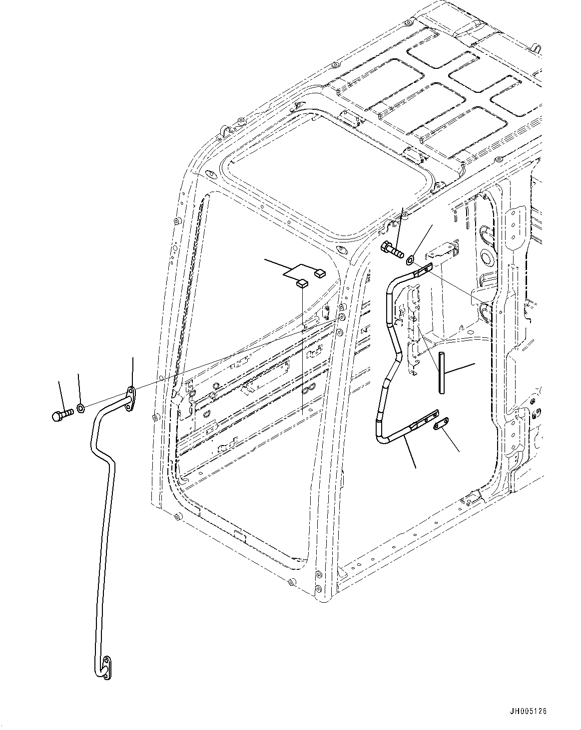 Схема запчастей Komatsu PC490-10 - КАБИНА ASSEMBLY, РУЧКА КАБИНА ASSEMBLY