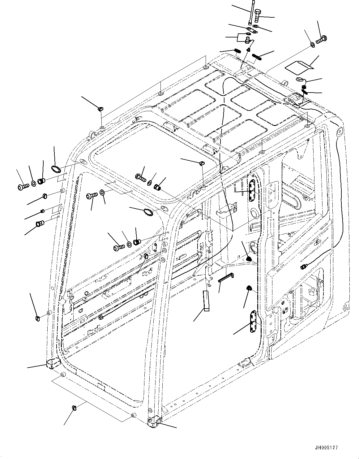 Схема запчастей Komatsu PC490-10 - КАБИНА ASSEMBLY, KOMTRAX АНТЕННА КАБИНА ASSEMBLY