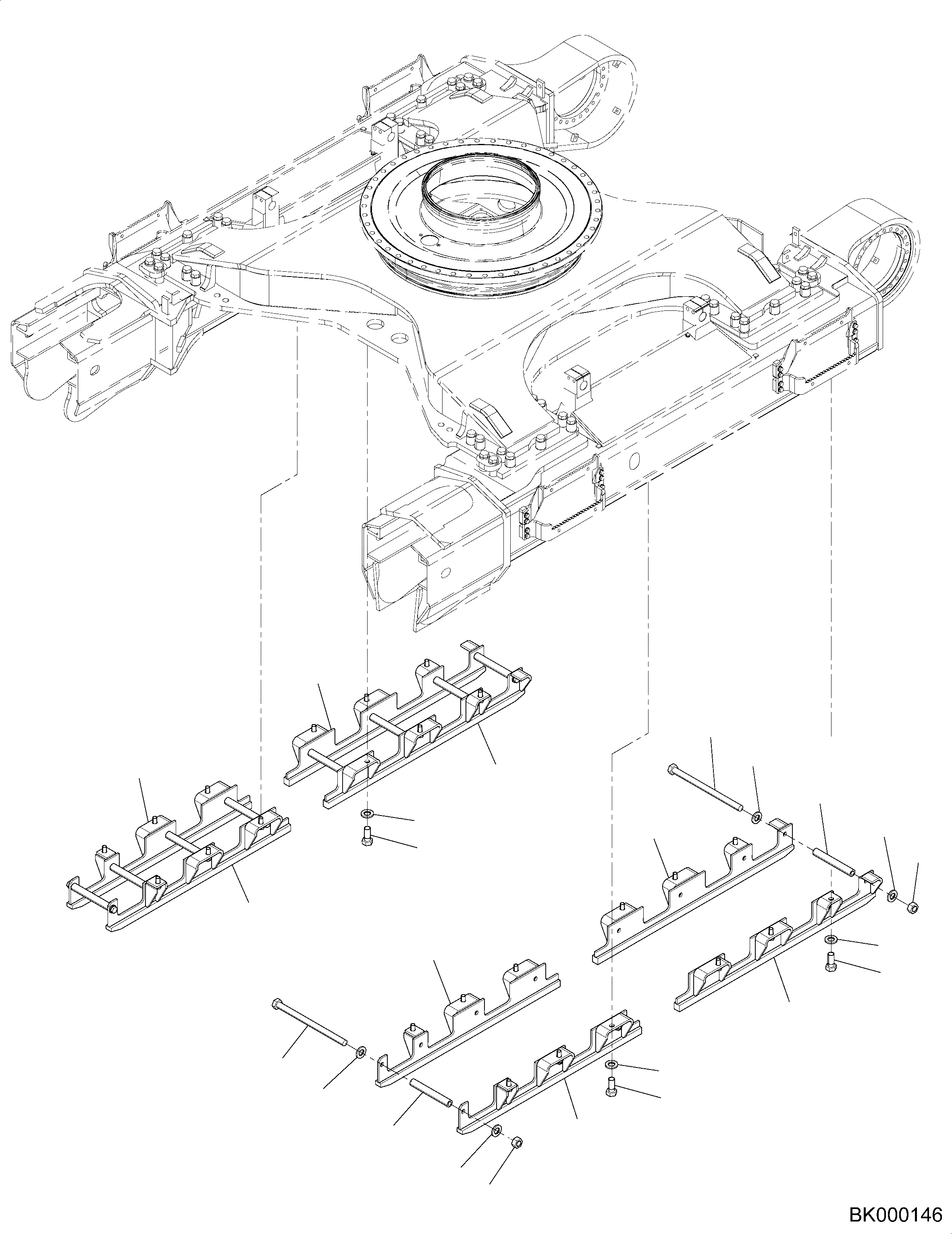 Схема запчастей Komatsu PC490-10 - ЗАЩИТА ОПОРНЫХ КАТКОВ, ПОЛН. LENGTH, STD ЗАЩИТА ОПОРНЫХ КАТКОВ, ПОЛН. LENGTH, STD