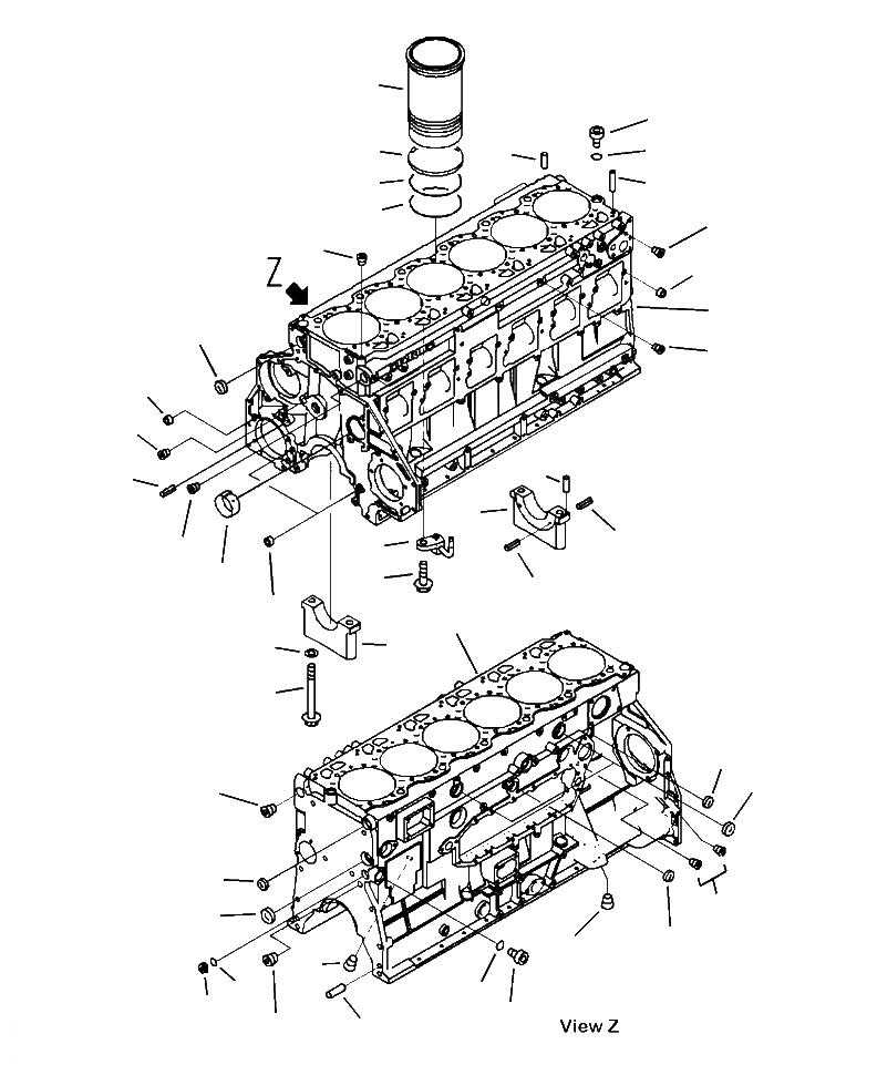 Схема запчастей Komatsu PC490LC-10 - A- БЛОК ЦИЛИНДРОВ ДВИГАТЕЛЬ