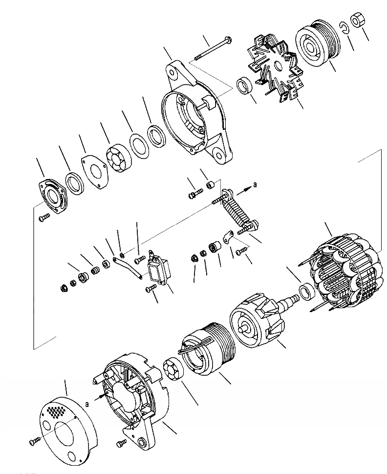 Схема запчастей Komatsu PC490LC-10 - A- ГЕНЕРАТОР AMP ДВИГАТЕЛЬ