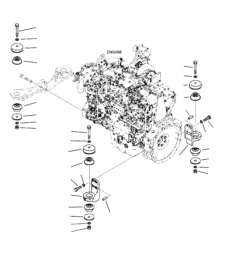 Схема запчастей Komatsu PC490LC-10 - B- КРЕПЛЕНИЕ ДВИГАТЕЛЯ КОРПУСS И ПОДУШКИS КОМПОНЕНТЫ ДВИГАТЕЛЯ