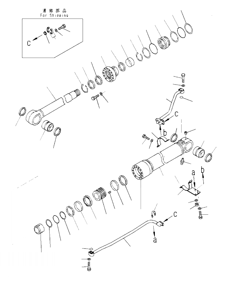 Схема запчастей Komatsu PC490LC-10 - T- ПРАВ. ЦИЛИНДР СТРЕЛЫ РАБОЧЕЕ ОБОРУДОВАНИЕ