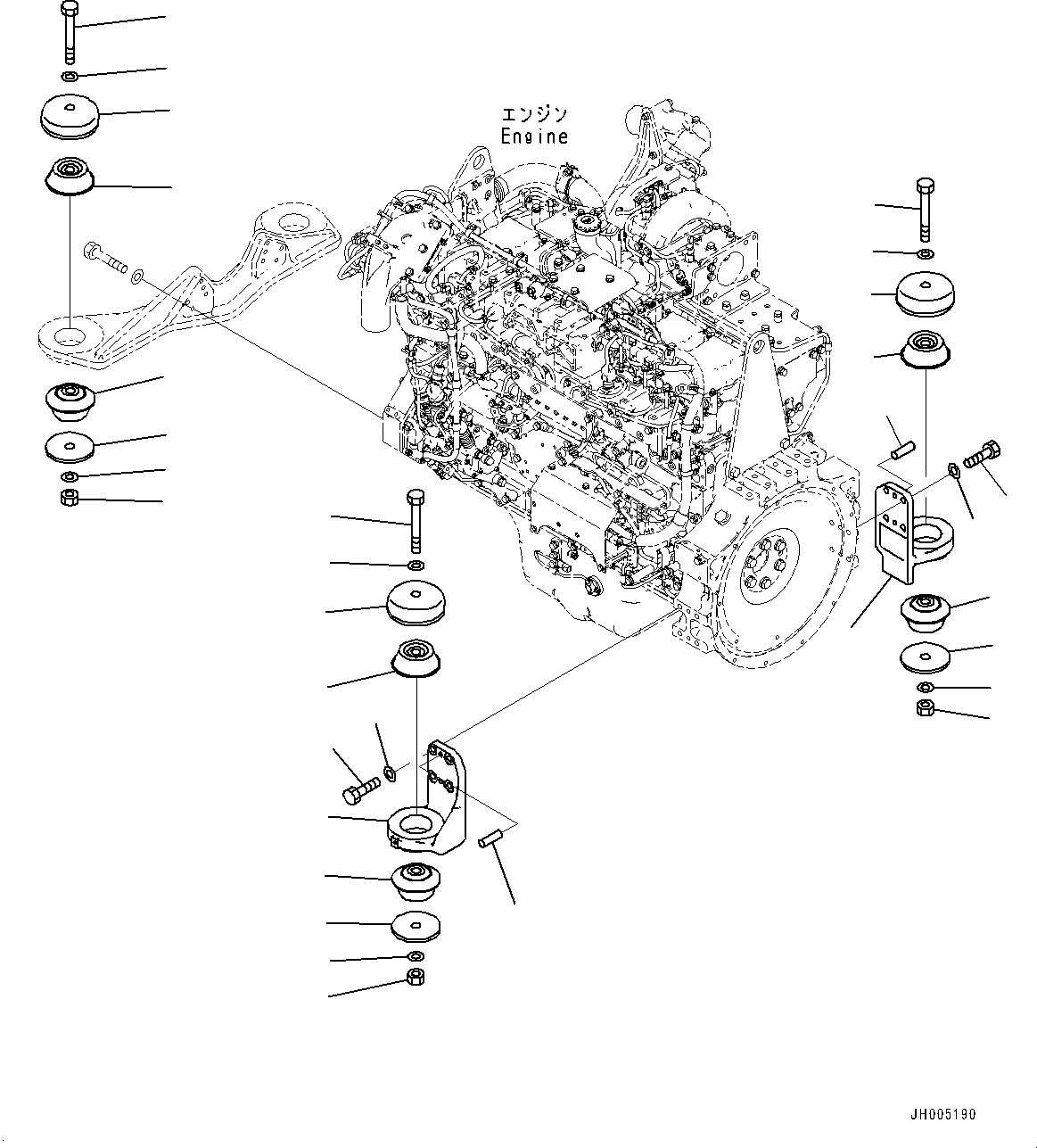 Схема запчастей Komatsu PC490LC-10 - КРЕПЛЕНИЕ ДВИГАТЕЛЯ КРЕПЛЕНИЕ ДВИГАТЕЛЯ