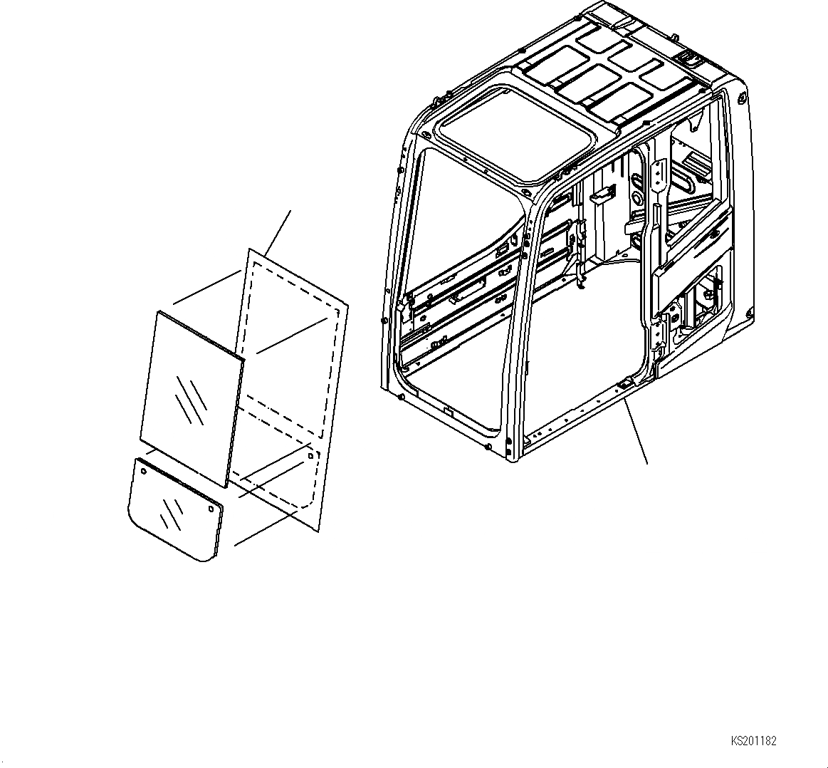 Схема запчастей Komatsu PC490LC-10 - OPERATORґS КАБИНА ОКНА ЩИТКИ (ДЛЯ OPG ФРОНТАЛЬНАЯ ЗАЩИТА), ОКНА FILM OPERATORґS КАБИНА ОКНА ЩИТКИ (ДЛЯ OPG ФРОНТАЛЬНАЯ ЗАЩИТА)