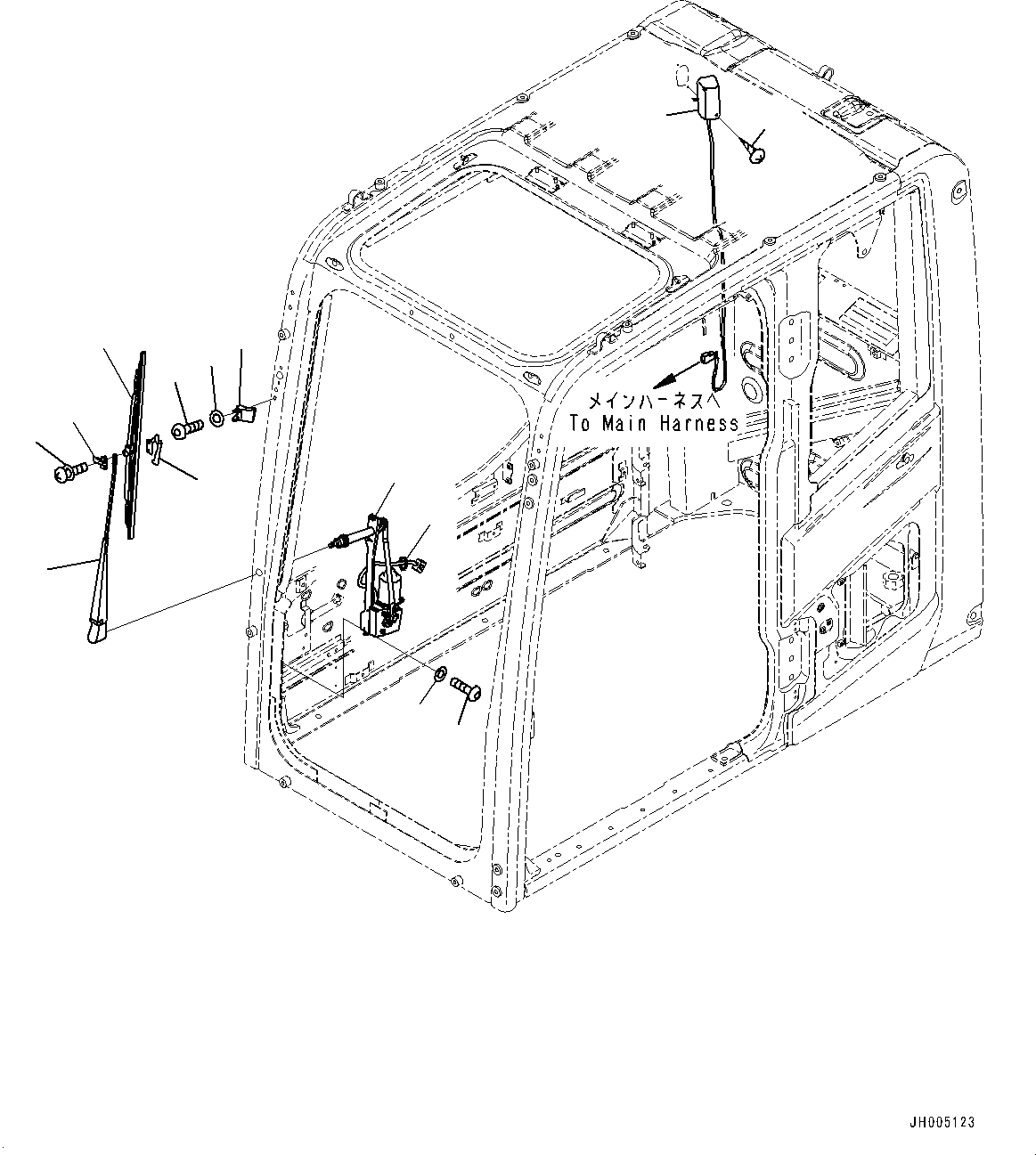 Схема запчастей Komatsu PC490LC-10 - КАБИНА ASSEMBLY, ДВОРНИКИ И ОСВЕЩЕНИЕ КАБИНА ASSEMBLY