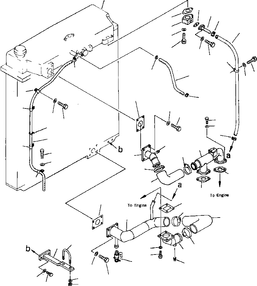 Схема запчастей Komatsu PC650-3 & PC650LC-3 - СИСТЕМА ТРУБ РАДИАТОРА КОМПОНЕНТЫ ДВИГАТЕЛЯ & ЭЛЕКТРИКА